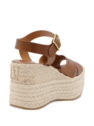 Chloé Open Toe Platform Sole Strappy Espadrilles