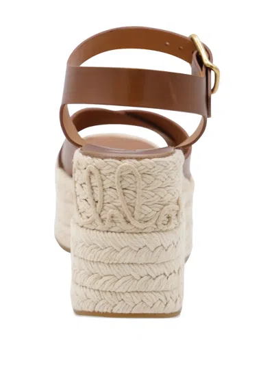 Chloé Open Toe Platform Sole Strappy Espadrilles