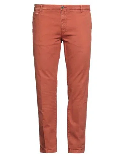 40weft Man Pants Rust Size 40 Cotton, Elastane In Pink