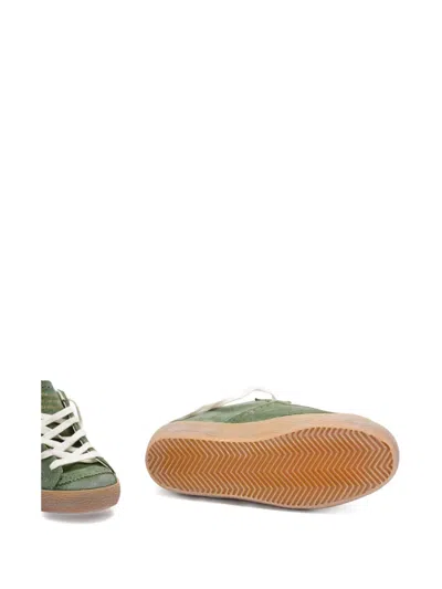 Golden Goose Super-star Distressed Suede And Metallic Leather Trainers In Green