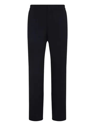 Paul Smith Elastic Waist Texturized Wool Pants In Black