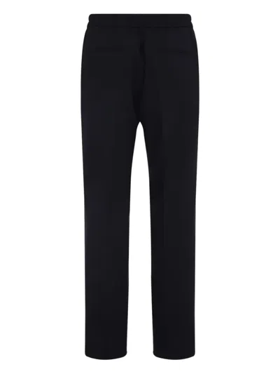 Paul Smith Elastic Waist Texturized Wool Pants In Black