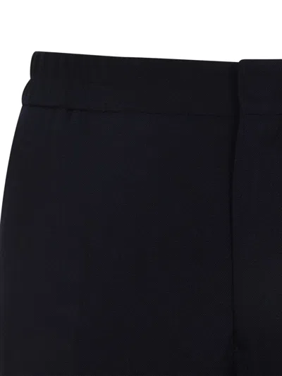 Paul Smith Elastic Waist Texturized Wool Pants In Black