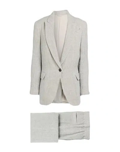 Brunello Cucinelli Single-breasted Suit In Gray