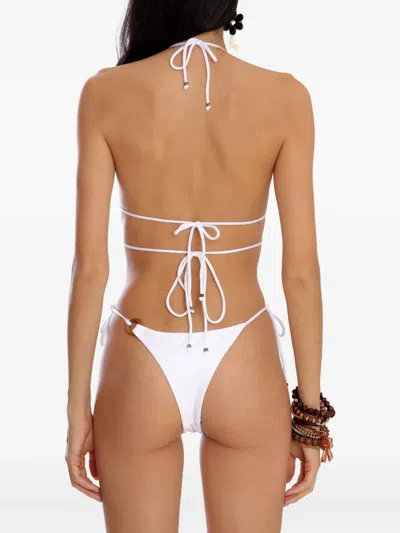 Amir Slama Ring-embellished Triangle Bikini Set In White