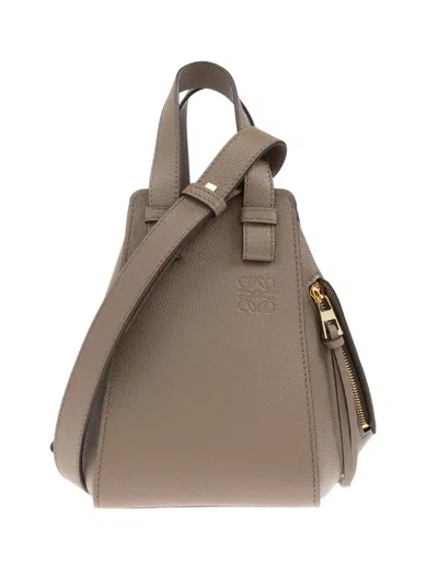 Loewe Compact Hammock Leather Top Handle Bag In Brown