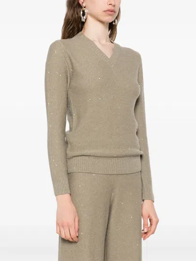 Fabiana Filippi Sequin-embellished V-neck Sweater