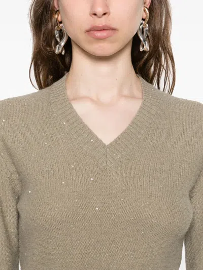 Fabiana Filippi Sequin-embellished V-neck Sweater