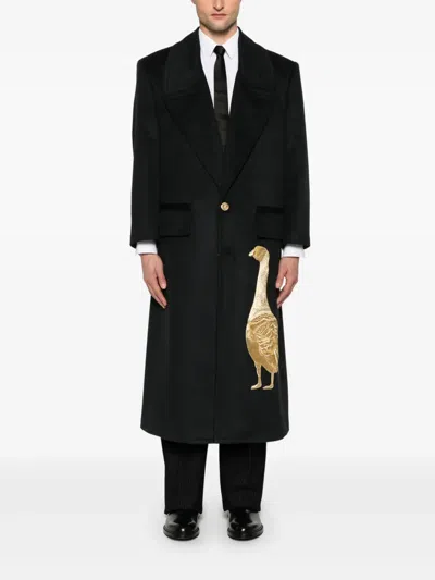 Thom Browne Low Break Coat In Black