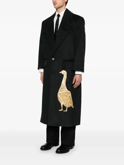 Thom Browne Low Break Coat In Black