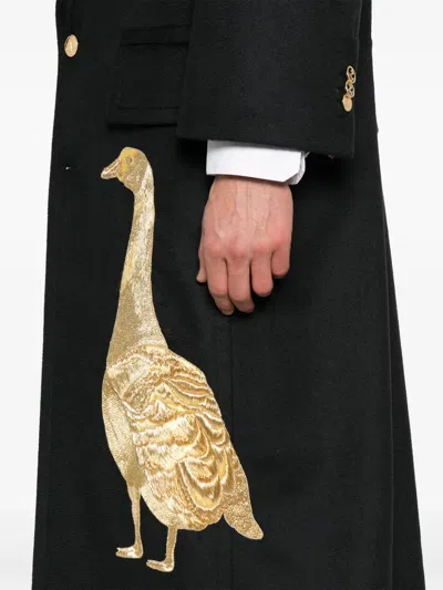 Thom Browne Low Break Coat In Black