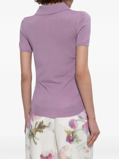 Loewe Anagram Cashmere And Silk Polo T-shirt In Pink
