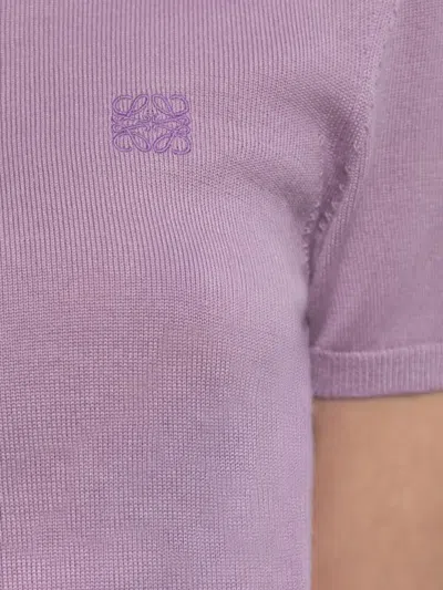 Loewe Anagram Cashmere And Silk Polo T-shirt In Pink