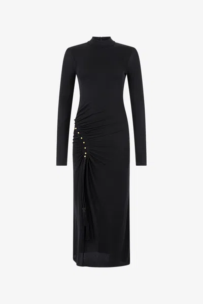 Roberto Cavalli Langes Kleid Mit Gerafftem Detail In Black
