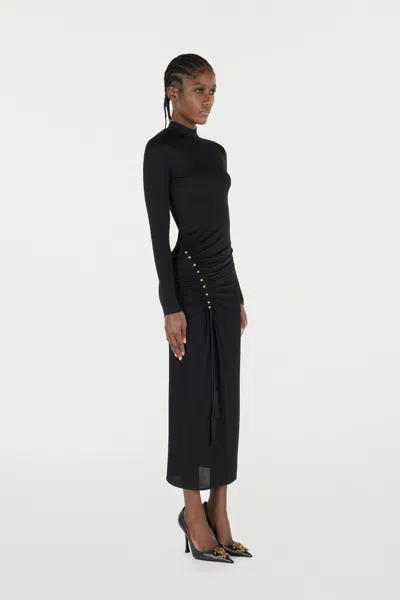 Roberto Cavalli Langes Kleid Mit Gerafftem Detail In Black