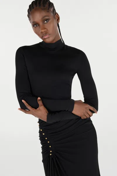 Roberto Cavalli Langes Kleid Mit Gerafftem Detail In Black