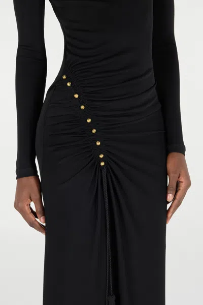 Roberto Cavalli Langes Kleid Mit Gerafftem Detail In Black