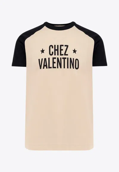 Valentino Men's T-shirt Chez In Neutral