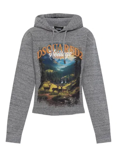 风景印花连帽衫