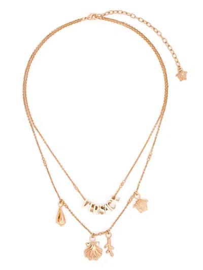 Versace Seashell-charm Necklace In Gold