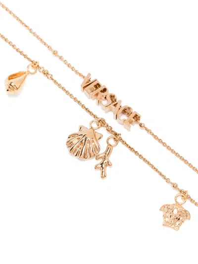 Versace Seashell-charm Necklace In Gold