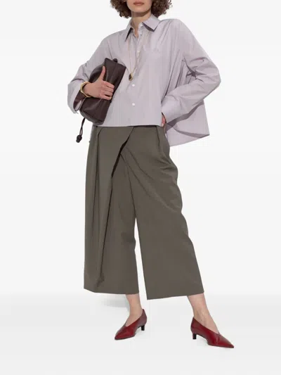 Loewe Anagram Embroidered Trapeze Shirt In Purple