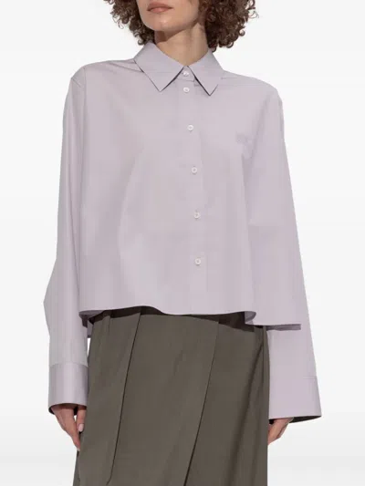 Loewe Anagram Embroidered Trapeze Shirt In Purple