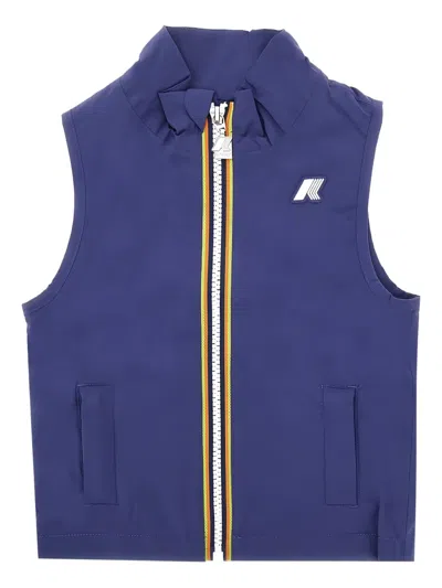 K-way Valen Collared Gilet In Blue
