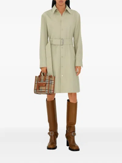 Burberry Mini Freya Tote In Check Coated Cotton Blend Bags