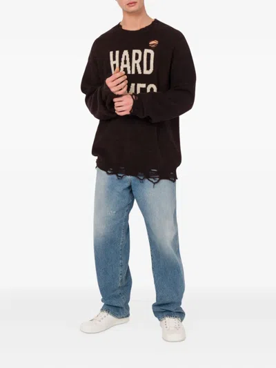 Moschino Couture Shetland Wool Pullover In Brown