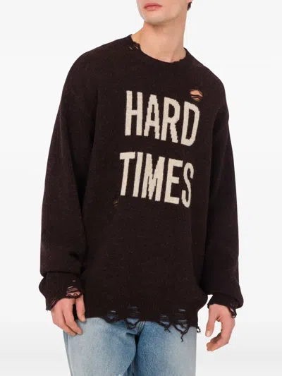 Moschino Couture Shetland Wool Pullover In Brown