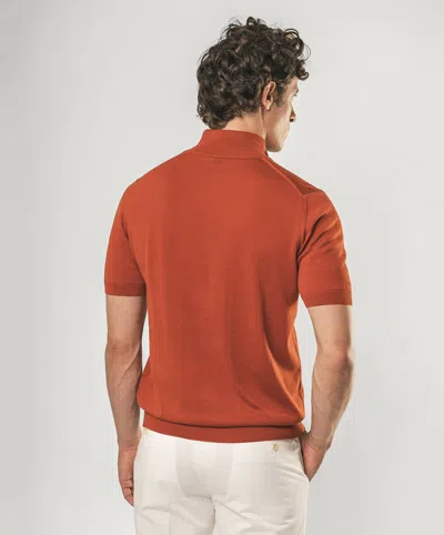 Larusmiani Paul T-shirt With Zip Sweater In Orange