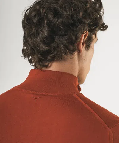 Larusmiani Paul T-shirt With Zip Sweater In Orange
