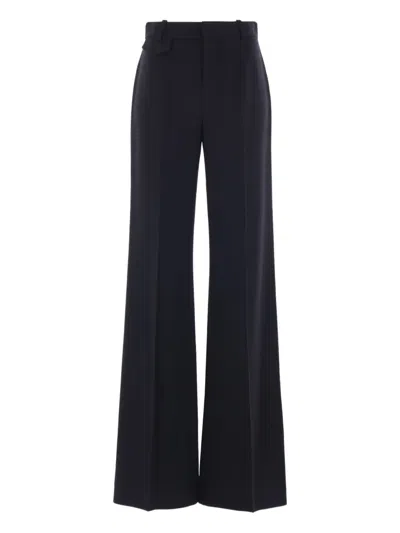 Chloé Women Black Pants With High Waist And Wide Leg In Viscose Blend Stretch Woman