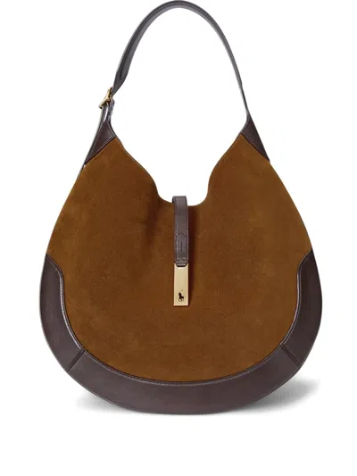 Polo Ralph Lauren Polo Id Suede Large Shoulder Bag