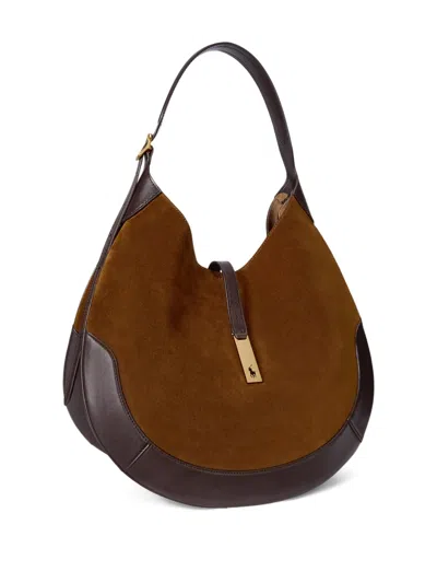 Polo Ralph Lauren Polo Id Suede Large Shoulder Bag