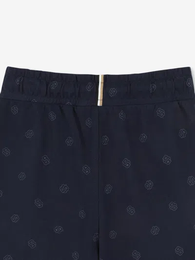 Hugo Boss Boss Boys Double B Logo Shorts In Blue