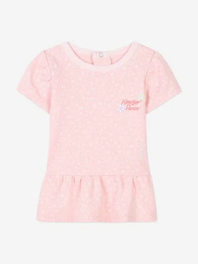 Kenzo Baby Girls Dress And Hat Set In Pink