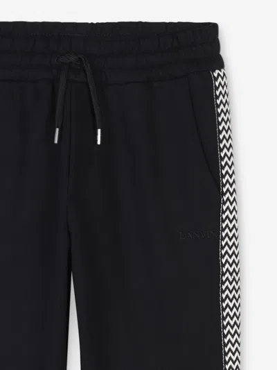 Lanvin Boys Embroidered Logo Joggers In Black