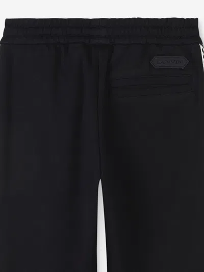 Lanvin Boys Embroidered Logo Joggers In Black