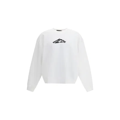 Dsquared2 Branded Crew Neck Sweater In White