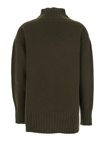 Tom Ford Long-sleeved Mock Neck Cashmere Sweater In Green