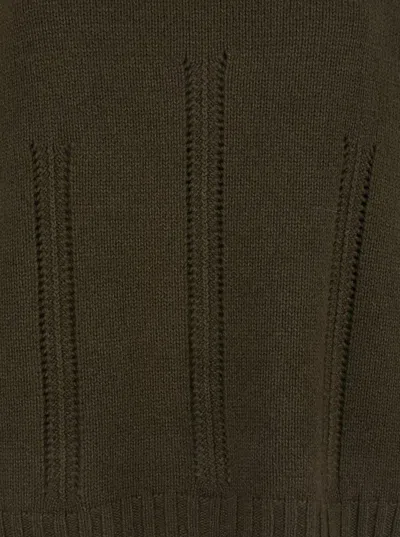 Tom Ford Long-sleeved Mock Neck Cashmere Sweater In Green