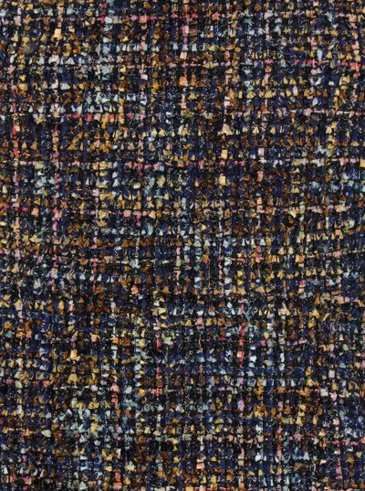 Plain Multicolor Dress With Concealed Back Closure And Patterned Motif In Gray