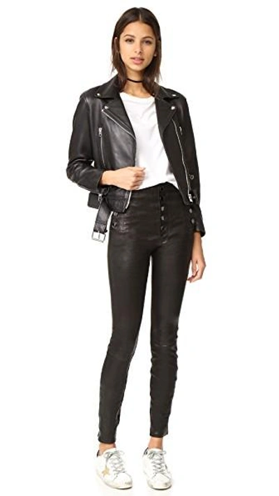 Shop J Brand Natasha Leather Pants In Black