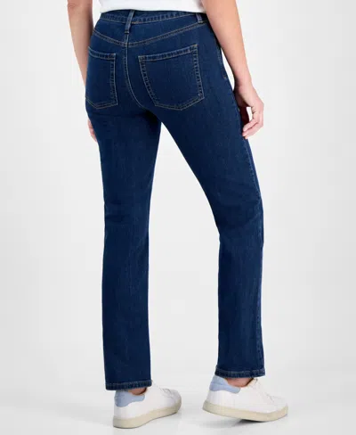 Style & Co Petite Mid-rise Straight-leg Denim Jeans, Exclusively At Macy's In Blue