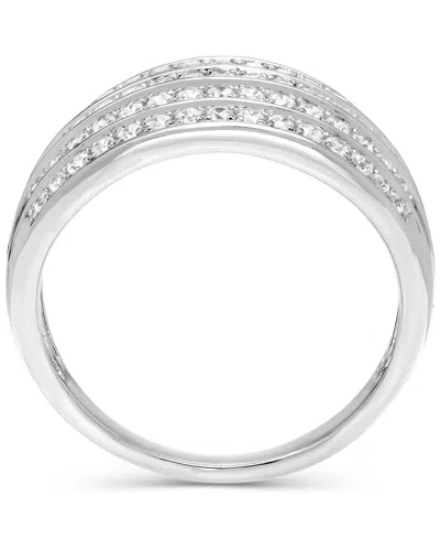 Macy's Diamond Multi-row Ring (1/2 Ct. T.w.) In 10k White Or Yellow Gold In Metallic