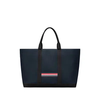 Thom Browne Structured Medium Tool Tote With Drawstring Closure In Blue