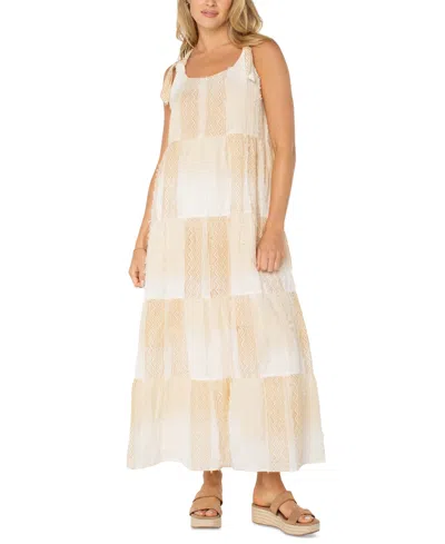 Liverpool Los Angeles Tie Strap Tiered Dress In Multi