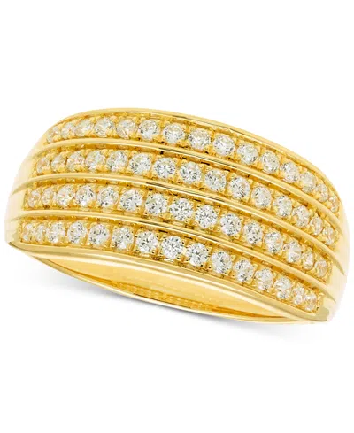 Macy's Diamond Multi-row Ring (1/2 Ct. T.w.) In 10k White Or Yellow Gold In Gold